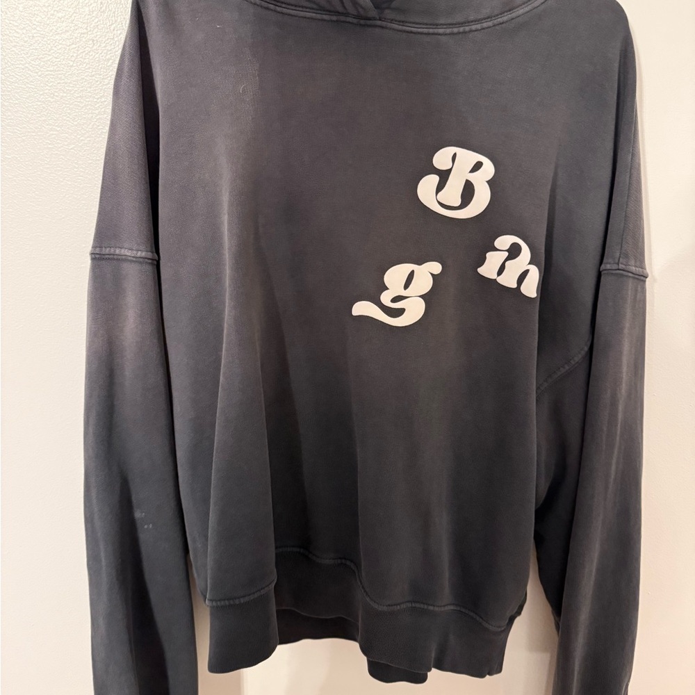 Annie Bing Black Hoodie with White Lettering